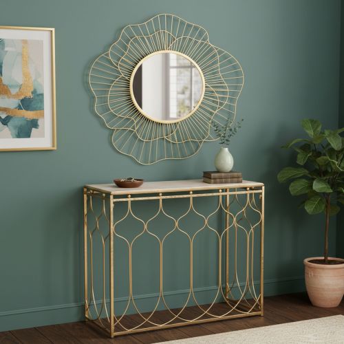 Consolle oro Colore Ripiano oro 91x41x78h cm, - Hadata