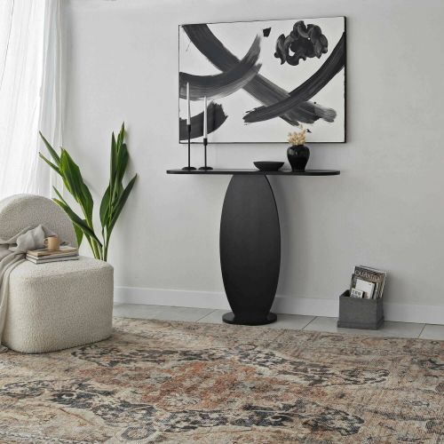 Consolle Toliman, Tavolo allungabile multiuso, Consolle ingresso, Ripiano con allunghe, 100x30h81 cm, Antracite