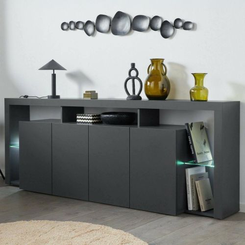 Credenza antracite 220x40x80h cm 4 ante - Atak