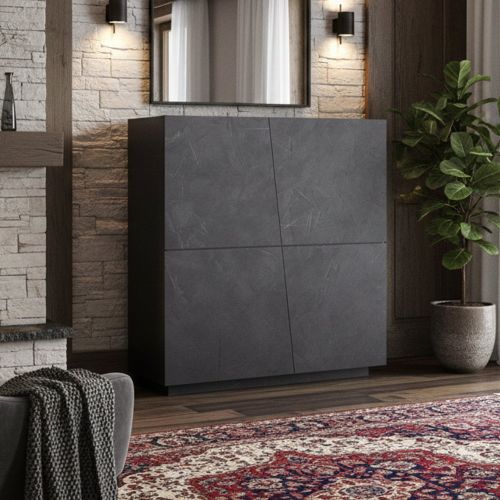Credenza ardesia 120x43x126h cm 4 ante - Abbabbau
