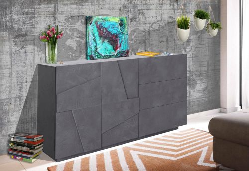 Credenza ardesia 142x44x86h cm 2 ante e 3 cassetti - Aydee