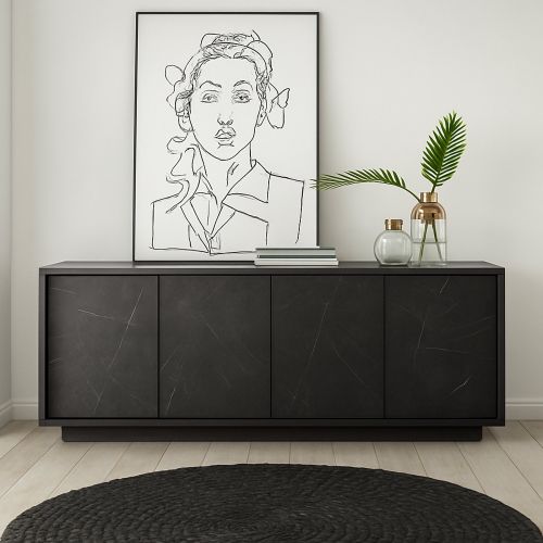 Credenza ardesia 180x43x79h cm 4 ante - Nika