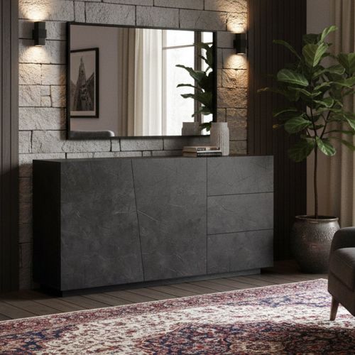 Credenza ardesia 180x43x86h cm 2 ante e 3 cassetti - Ariet