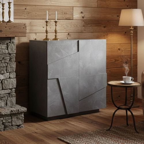 Credenza ardesia 81x44x86h cm 2 ante - Arli
