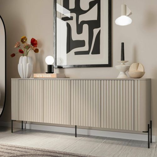 Credenza beige 190x39x80h cm 4 ante - Laion