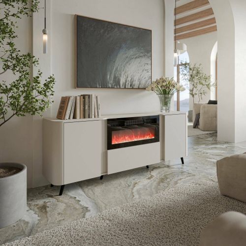 Credenza beige 190x40x68h cm 3 ante - Briano