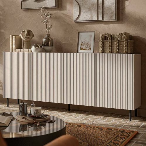 Credenza beige 200x42x82h cm 4 ante - Corana