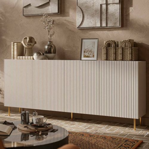 Credenza beige 200x42x82h cm 4 ante - Londa