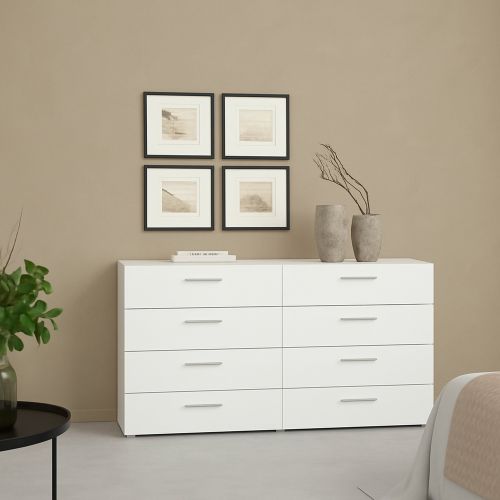Credenza bianca 140x40x81h cm 8 cassetti - Phethai