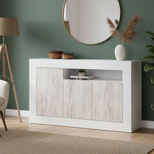 Credenza bianca 144x42x87h cm 3 ante - Ilizia