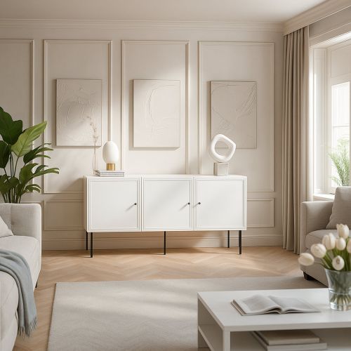 Credenza bianca 151x40x75h cm 3 ante - Vigasio