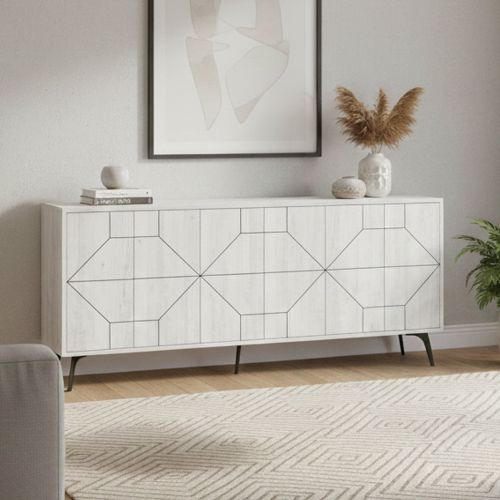 Credenza bianca 184x35x77h cm 4 ante - Earl