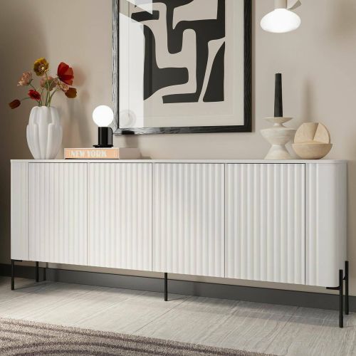Credenza bianca 190x39x80h cm 4 ante - Laion