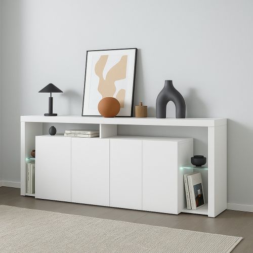 Credenza bianca 200x40x80h cm 3 ante - Andaleiv