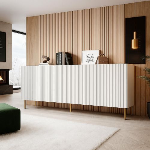Credenza bianca 200x42x82h cm 4 ante - Londa