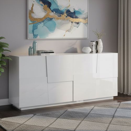 Credenza bianca 200x44x86h cm 4 ante - Arda