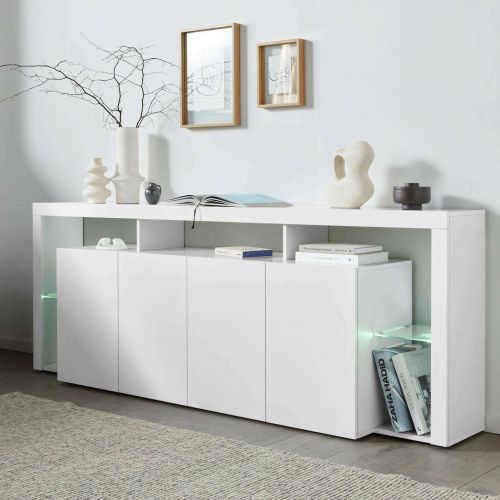 Credenza bianca 220x40x80h cm 4 ante - Atak