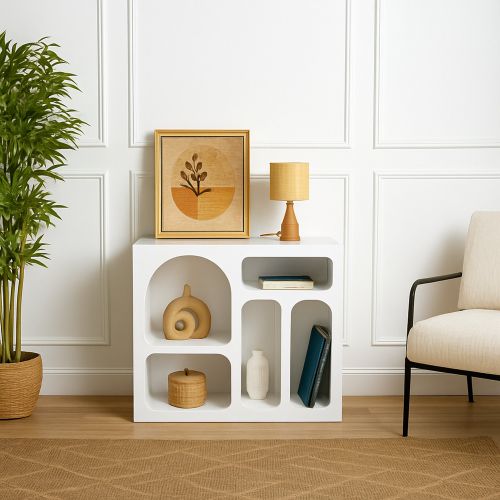 Credenza bianca 80x35x74h cm 4 vani - Arsenio