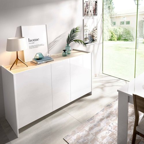 Credenza bianca e rovere 138x42x76h cm 3 ante - America