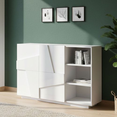 Credenza bianco lucida 121x38x86h cm 2 ante - Acab