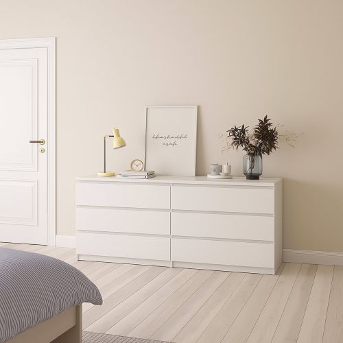 Credenza bianco lucida 153x50x68h cm 6 cassetti - Joyce