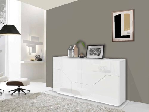 Credenza bianco lucida 158x43x86h cm 4 ante - Agis