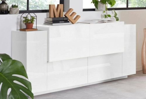 Credenza bianco lucida 160x45x86h cm 4 ante - Muscari