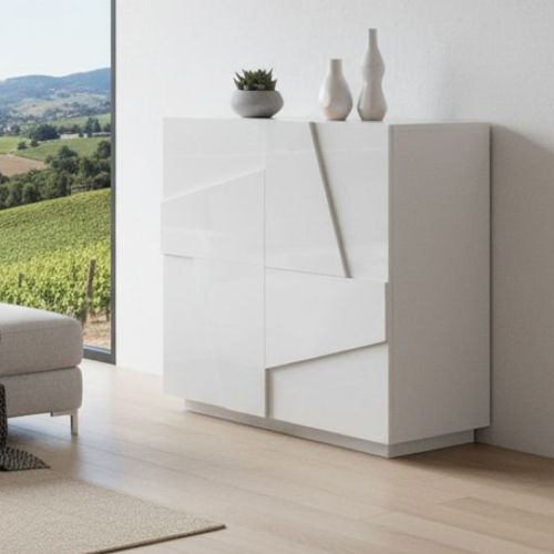 Credenza bianco lucida 81x44x86h cm 2 ante - Arli