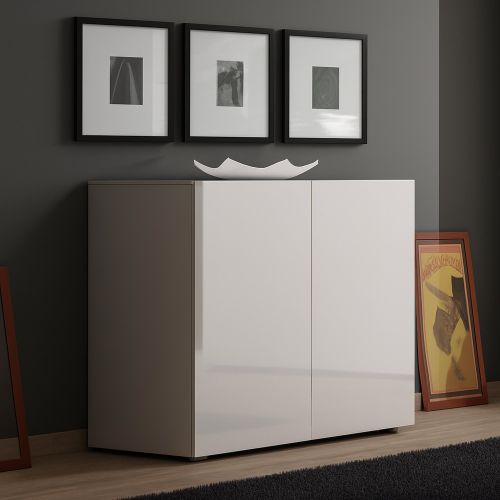 Credenza bianco lucida 90x38x79h cm 2 ante - Ortoclasio