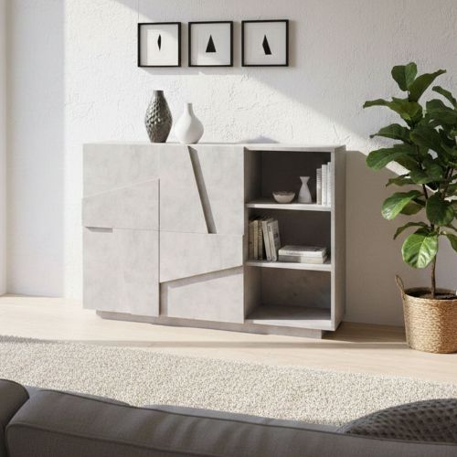Credenza cemento 121x38x86h cm 2 ante - Acab