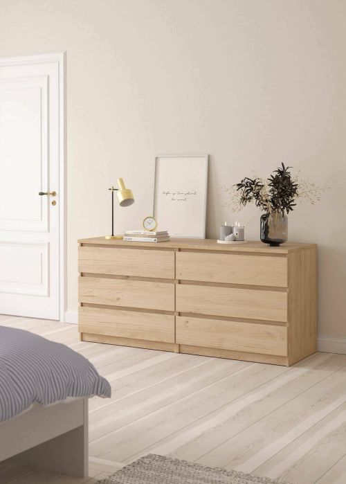Credenza Giselle, Buffet da soggiorno, Madia da salotto, Dispensa da cucina, 50x154 h70 cm, Rovere