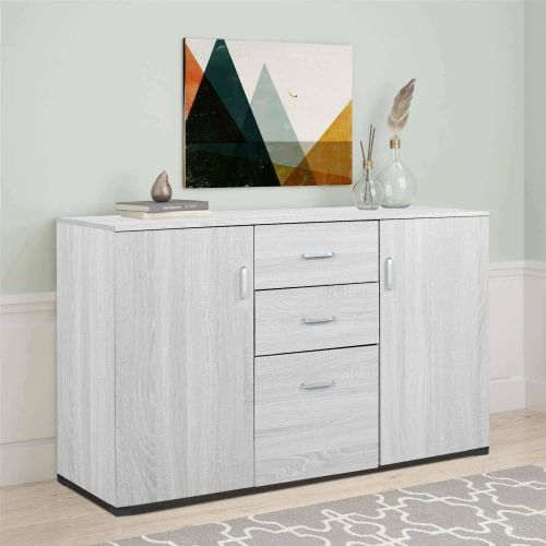Credenza grigia 120x40x82h cm 3 ante e 2 cassetti - Apocalypse