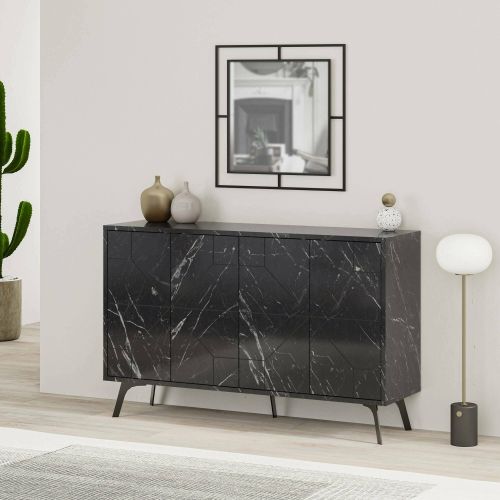 Credenza grigia 123x35x77h cm 6 ante - Earl