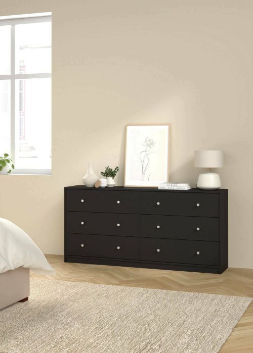 Credenza Janine, Buffet da soggiorno, Madia da salotto, Dispensa da cucina, 30x143 h68 cm, Nero