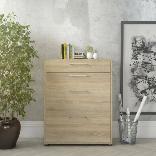 Credenza Lydie, Buffet da soggiorno, Madia da salotto, Dispensa da cucina, 89x40 h113 cm, Quercia