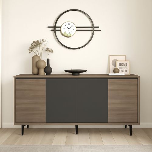 Credenza marrone e antracite 160x40x71h cm 4 ante - Arpalice