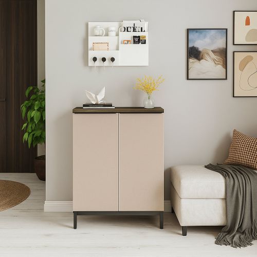 Credenza marrone e antracite 60x35x85h cm 2 ante - Phailin