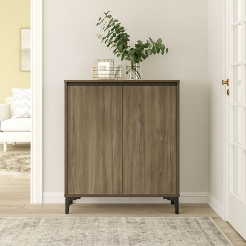 Credenza marrone e antracite 72x35x104h cm 4 ante - evariste