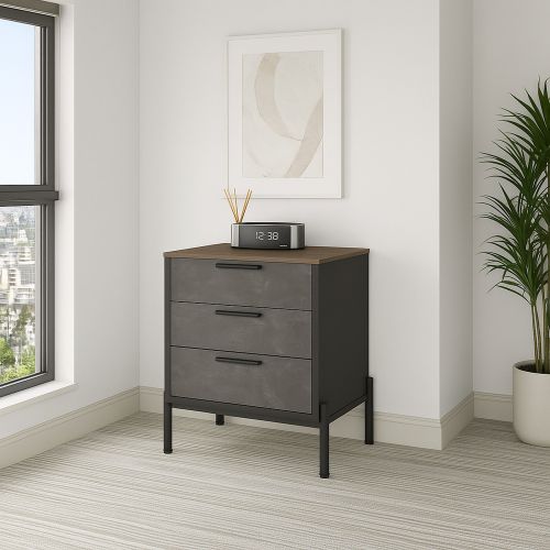 Credenza marrone e grigia 54x44x70h cm 3 cassetti - Butchoy