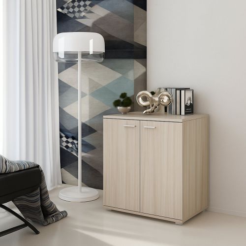Credenza Marrone Olmo un Ripiano Apertura Battente 68x34x74h cm, 2 Ante - Osteno
