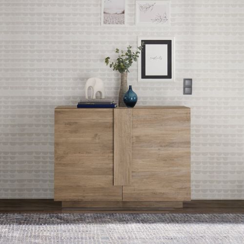 Credenza Marrone Rovere 2 Ripiani 4 Vani 120x44x90h cm, 2 Ante - Introd