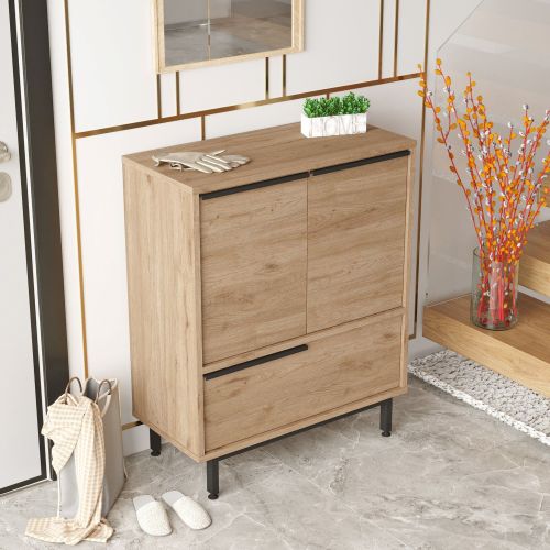 Credenza Marrone Rovere 3 Ripiani 3 Ante 75x36x90h cm, 3 Vani - Rive