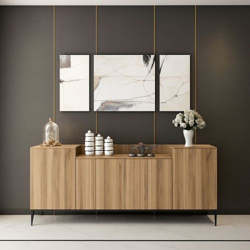 Credenza noce 160x42x75h cm 4 ante - Picea