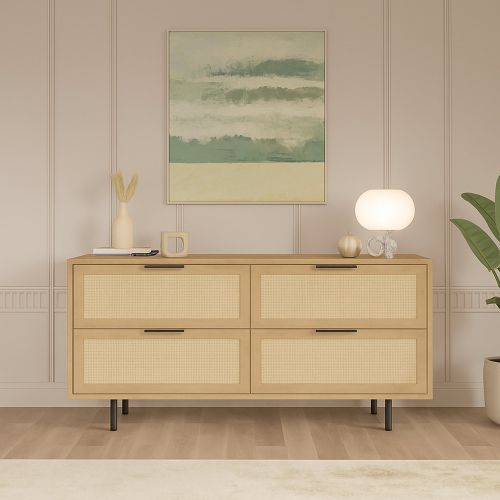 Credenza noce e quercia 160x44x74h cm 2 ante - Anterivo