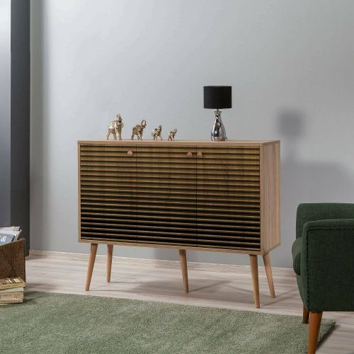 Credenza quercia 120x36x90h cm 3 ante - Arzumia