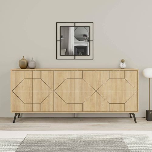 Credenza quercia 184x35x77h cm 4 ante - Earl