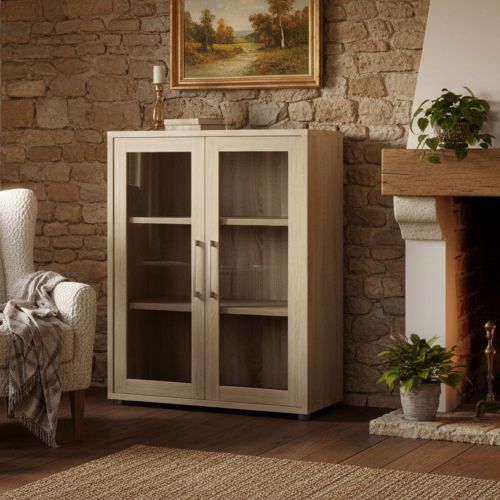 Credenza quercia 89x40x113h cm 2 ante - Ampezzo