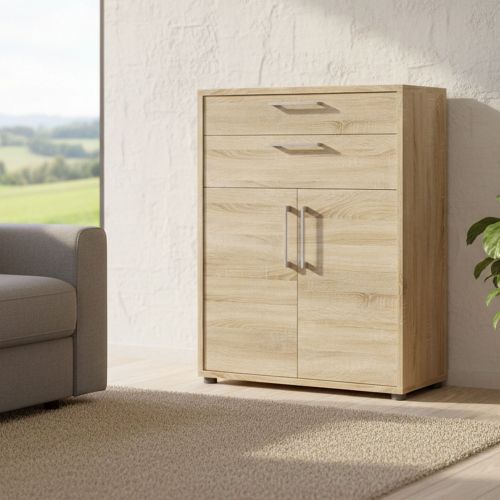 Credenza quercia 89x40x113h cm 2 ante e 2 cassetti - Agra