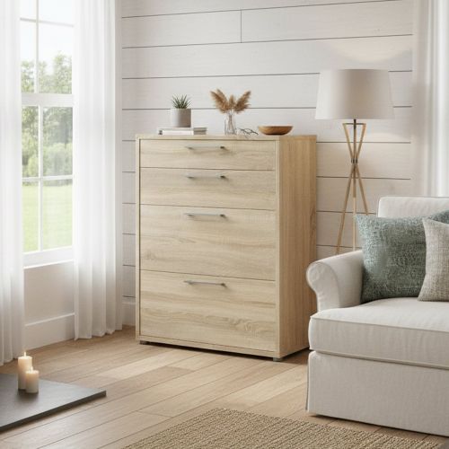 Credenza quercia 89x40x113h cm 4 cassetti - Anghiari