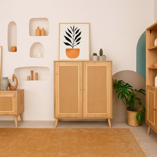 Credenza quercia 90x40x110h cm 2 ante - Albiano